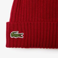 Chapeaux & Casquettes | LACOSTE Bonnet En Laine Cotelee