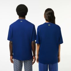 T-Shirts | LACOSTE T-Shirt Unie Loose Fit Avec Grand Crocodile Coton Epais