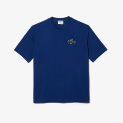 T-Shirts | LACOSTE T-Shirt Unie Loose Fit Avec Grand Crocodile Coton Epais