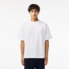 T-Shirts | LACOSTE T-Shirt Loose Fit En Coton Epais Broderie Lacoste