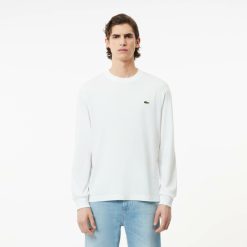 T-Shirts | LACOSTE T-Shirt Manches Longues En Jersey De Coton