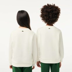 Vetements Fille | LACOSTE Sweatshirt A Col Rond En Molleton Avec Imprime Lacoste