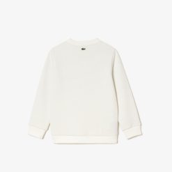 Vetements Fille | LACOSTE Sweatshirt A Col Rond En Molleton Avec Imprime Lacoste