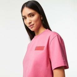 T-Shirts | LACOSTE T-Shirt Femme Lacoste Oversize Fit En Jersey De Coton