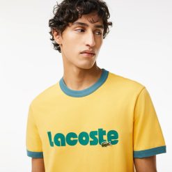 T-Shirts | LACOSTE T-Shirt Avec Imprime Lacoste Et Details Contrastes