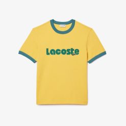 T-Shirts | LACOSTE T-Shirt Avec Imprime Lacoste Et Details Contrastes