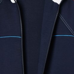 Sweatshirts | LACOSTE Sweatshirt Zippe Paris Fabrique En France A Col Tricote Contraste