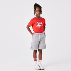 Vetements Fille | LACOSTE Short Enfant Lacoste En Molleton Gratte De Coton Biologique