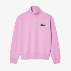 Sweatshirts | LACOSTE Sweatshirt Jogger Unie Col Montant Zippe En Coton Biologique