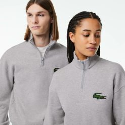 Sweatshirts | LACOSTE Sweatshirt Jogger Unie Col Montant Zippe En Coton Biologique