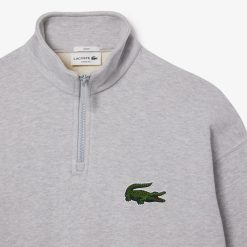 Sweatshirts | LACOSTE Sweatshirt Jogger Unie Col Montant Zippe En Coton Biologique