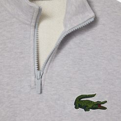 Sweatshirts | LACOSTE Sweatshirt Jogger Unie Col Montant Zippe En Coton Biologique