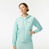 Sweatshirts | LACOSTE Sweatshirt Zippe A Capuche Jogger Femme Lacoste En Molleton Biologique