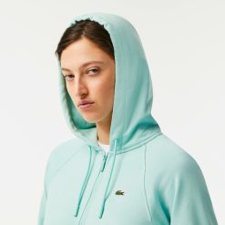 Sweatshirts | LACOSTE Sweatshirt Zippe A Capuche Jogger Femme Lacoste En Molleton Biologique