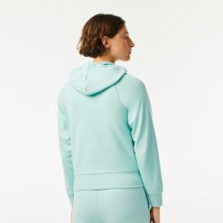 Sweatshirts | LACOSTE Sweatshirt Zippe A Capuche Jogger Femme Lacoste En Molleton Biologique