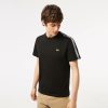 T-Shirts | LACOSTE T-Shirt Homme Lacoste Regular Fit Avec Bandes Siglees Contrastees