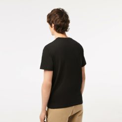 T-Shirts | LACOSTE T-Shirt Homme Lacoste Regular Fit Avec Bandes Siglees Contrastees