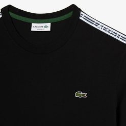 T-Shirts | LACOSTE T-Shirt Homme Lacoste Regular Fit Avec Bandes Siglees Contrastees