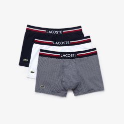 Sous-Vetements & Vetements D'Interieur | LACOSTE Lot De 3 Boxers Courts Iconic Ceinture Tricolore