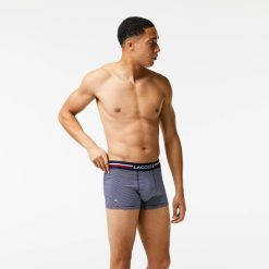 Sous-Vetements & Vetements D'Interieur | LACOSTE Lot De 3 Boxers Courts Iconic Ceinture Tricolore