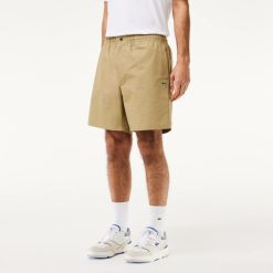 Pantalons & Shorts | LACOSTE Short Elastique Relaxed Fit En Popeline De Coton