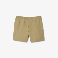 Pantalons & Shorts | LACOSTE Short Elastique Relaxed Fit En Popeline De Coton