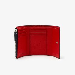 Portefeuilles & Petite Maroquinerie | LACOSTE Porte-Monnaie Femme Lacoste Anna Avec Rabat A Pression