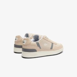 Sneakers | LACOSTE Sneakers T-Clip Homme En Cuir Ton Sur Ton