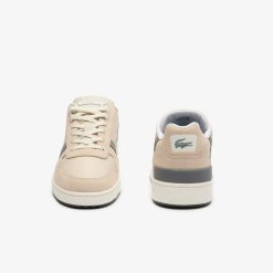 Sneakers | LACOSTE Sneakers T-Clip Homme En Cuir Ton Sur Ton