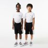 Vetements Fille | LACOSTE Short Enfant Lacoste A Bandes Colorees En Coton Biologique