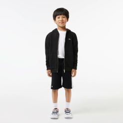 Vetements Fille | LACOSTE Short Enfant Lacoste A Bandes Colorees En Coton Biologique