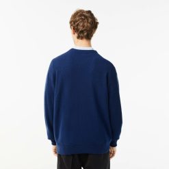 Pullovers | LACOSTE Cardigan Homme Lacoste Relaxed Fit Boutons Ton Sur Ton En Laine