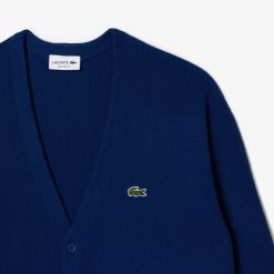 Pullovers | LACOSTE Cardigan Homme Lacoste Relaxed Fit Boutons Ton Sur Ton En Laine