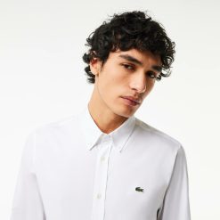 Chemises | LACOSTE Chemise Slim Fit Unie En Coton Premium