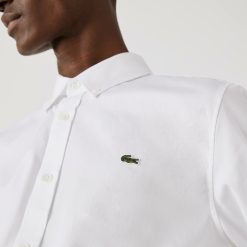 Chemises | LACOSTE Chemise Slim Fit Unie En Coton Premium