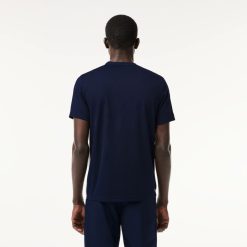 Vetements De Sport | LACOSTE T-Shirt Tennis En Pique Ultra-Dry A Bande Siglee