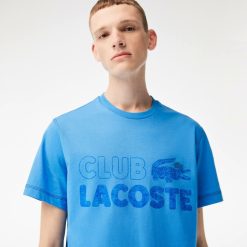 T-Shirts | LACOSTE T-Shirt Homme Lacoste Imprime Vintage En Coton Biologique