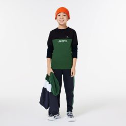 Vetements Fille | LACOSTE T-Shirt Enfant Color-Block Lacoste En Jersey De Coton Biologique