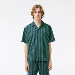 Chemises | LACOSTE Chemise Manches Courtes Imprime Monogramme