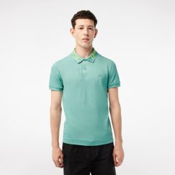 Polos | LACOSTE Polo Homme Slim Fit En Pique Stretch Avec Marquage Lacoste