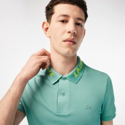 Polos | LACOSTE Polo Homme Slim Fit En Pique Stretch Avec Marquage Lacoste