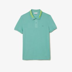 Polos | LACOSTE Polo Homme Slim Fit En Pique Stretch Avec Marquage Lacoste