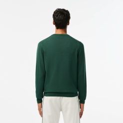 Pullovers | LACOSTE Pull A Col V En Coton Biologique Uni