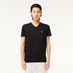 T-Shirts | LACOSTE T-Shirt Col V En Jersey De Coton Pima Uni