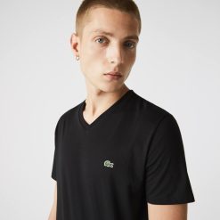 T-Shirts | LACOSTE T-Shirt Col V En Jersey De Coton Pima Uni