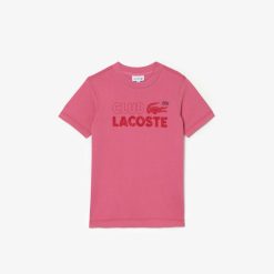 Vetements Fille | LACOSTE T-Shirt Enfant Avec Imprime Et Marquage En Coton Biologique