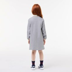 Vetements Fille | LACOSTE Robe Polo Avec Patte Zippee En Pique Bouclette