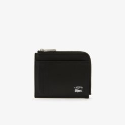 Portefeuilles & Petite Maroquinerie | LACOSTE Porte-Cartes Zippe Homme Lacoste Avec Marquage Contraste