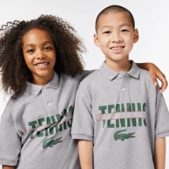 Vetements Fille | LACOSTE Polo Imprime Avec Inscriptions En Petit Pique