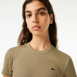 T-Shirts | LACOSTE T-Shirt Cotele Slim Fit En Coton